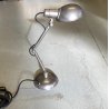 LAMPADA DA TAVOLO SCRIVANIA DESIGN INDUSTRIALE OTTONE NICHELATO REGOLABILE '30