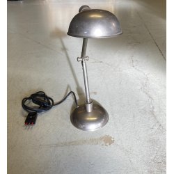 LAMPADA DA TAVOLO SCRIVANIA DESIGN INDUSTRIALE OTTONE NICHELATO REGOLABILE '30