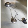LAMPADA DA TAVOLO SCRIVANIA DESIGN INDUSTRIALE OTTONE NICHELATO REGOLABILE '30