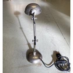 LAMPADA DA TAVOLO SCRIVANIA DESIGN INDUSTRIALE OTTONE NICHELATO REGOLABILE '30