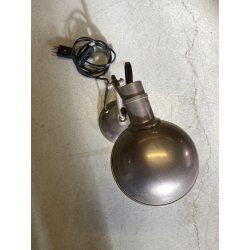 LAMPADA DA TAVOLO SCRIVANIA DESIGN INDUSTRIALE OTTONE NICHELATO REGOLABILE '30