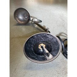 LAMPADA DA TAVOLO SCRIVANIA DESIGN INDUSTRIALE OTTONE NICHELATO REGOLABILE '30