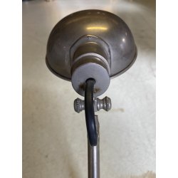 LAMPADA DA TAVOLO SCRIVANIA DESIGN INDUSTRIALE OTTONE NICHELATO REGOLABILE '30