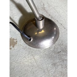 LAMPADA DA TAVOLO SCRIVANIA DESIGN INDUSTRIALE OTTONE NICHELATO REGOLABILE '30