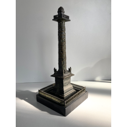 ANTICO MODELLO STATUA BRONZO Colonna Vendome SOUVENIR GRAND TOUR XIX sec 28 cm/h