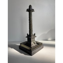 ANTICO MODELLO STATUA BRONZO Colonna Vendome SOUVENIR GRAND TOUR XIX sec 28 cm/h