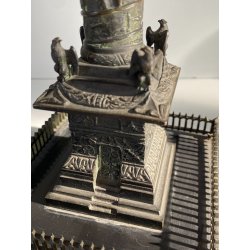 ANTICO MODELLO STATUA BRONZO Colonna Vendome SOUVENIR GRAND TOUR XIX sec 28 cm/h