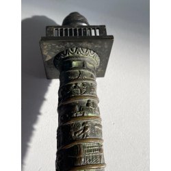 ANTICO MODELLO STATUA BRONZO Colonna Vendome SOUVENIR GRAND TOUR XIX sec 28 cm/h