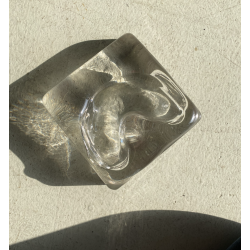 POSACENERE SVUOTA TASCHE  A. Barbini VETRO MURANO TRASPARENTE FERMACARTE '80