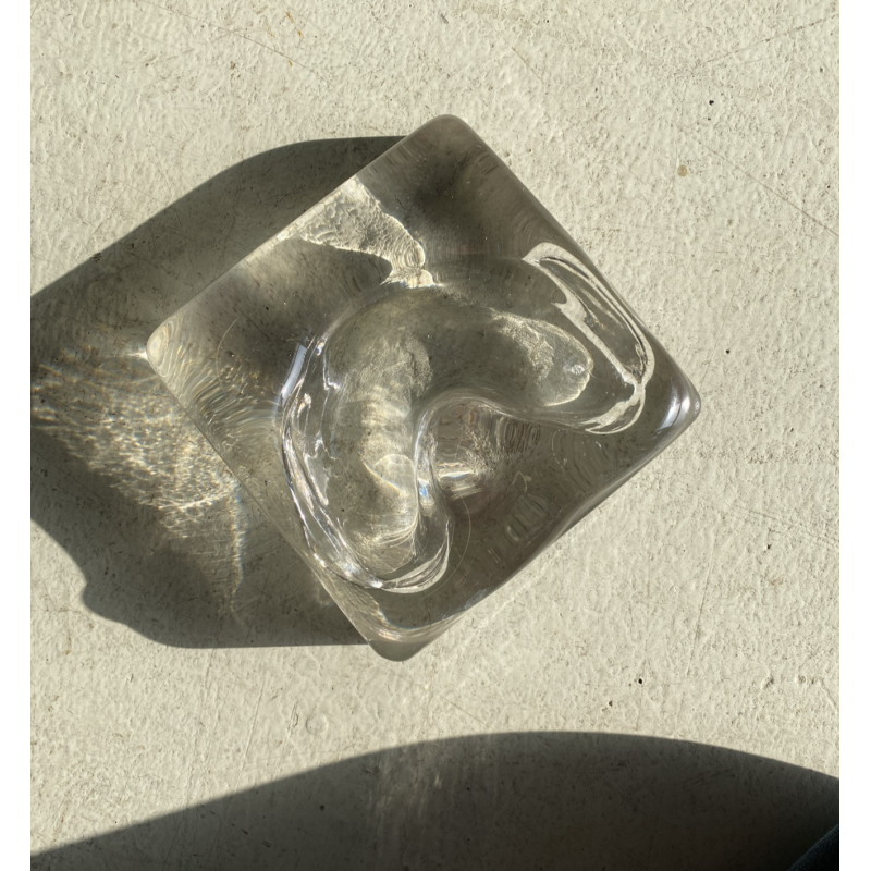 POSACENERE SVUOTA TASCHE  A. Barbini VETRO MURANO TRASPARENTE FERMACARTE '80