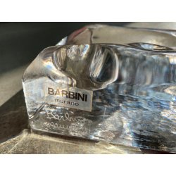 POSACENERE SVUOTA TASCHE  A. Barbini VETRO MURANO TRASPARENTE FERMACARTE '80