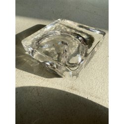 POSACENERE SVUOTA TASCHE  A. Barbini VETRO MURANO TRASPARENTE FERMACARTE '80