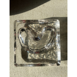 POSACENERE SVUOTA TASCHE  A. Barbini VETRO MURANO TRASPARENTE FERMACARTE '80