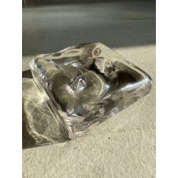 POSACENERE SVUOTA TASCHE  A. Barbini VETRO MURANO TRASPARENTE FERMACARTE '80