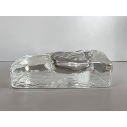 POSACENERE SVUOTA TASCHE  A. Barbini VETRO MURANO TRASPARENTE FERMACARTE '80