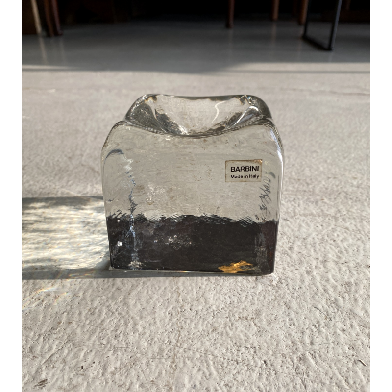 POSACENERE PRESSE-PAPIER  A. Barbini VETRO MURANO TRASPARENTE FERMACARTE '80
