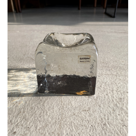 POSACENERE PRESSE-PAPIER  A. Barbini VETRO MURANO TRASPARENTE FERMACARTE '80