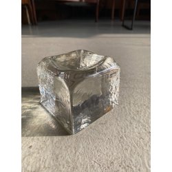 POSACENERE PRESSE-PAPIER  A. Barbini VETRO MURANO TRASPARENTE FERMACARTE '80