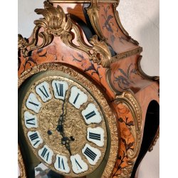 ANTICO OROLOGIO TAVOLO Boulle EPOCA 900 legno intarsiato BRONZO DORATO pendolo