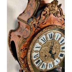 ANTICO OROLOGIO TAVOLO Boulle EPOCA 900 legno intarsiato BRONZO DORATO pendolo