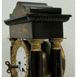 ANTICO OROLOGIO PENDOLO TEMPIO 1800 COLONNE IMPERO Old Table Clock E. BENARD