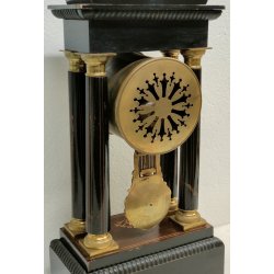 ANTICO OROLOGIO PENDOLO TEMPIO 1800 COLONNE IMPERO Old Table Clock E. BENARD