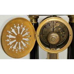 ANTICO OROLOGIO PENDOLO TEMPIO 1800 COLONNE IMPERO Old Table Clock E. BENARD