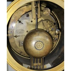 ANTICO OROLOGIO PENDOLO TEMPIO 1800 COLONNE IMPERO Old Table Clock E. BENARD