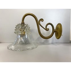 APPLIQUE  VETRO Murano ROSTRATO BULLICANTE Barovier STRUTTURA OTTONE MID CENTURY