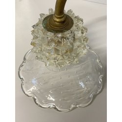 APPLIQUE  VETRO Murano ROSTRATO BULLICANTE Barovier STRUTTURA OTTONE MID CENTURY