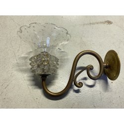 APPLIQUE  VETRO Murano ROSTRATO BULLICANTE Barovier STRUTTURA OTTONE MID CENTURY