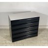 CASSETTIERA Kartell ANNI 70 Simon Fussel MOD 4602 ABS NERO MARMO BIANCO COMÒ
