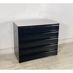 CASSETTIERA Kartell ANNI 70 Simon Fussel MOD 4602 ABS NERO MARMO BIANCO COMÒ