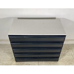 CASSETTIERA Kartell ANNI 70 Simon Fussel MOD 4602 ABS NERO MARMO BIANCO COMÒ