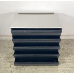 CASSETTIERA Kartell ANNI 70 Simon Fussel MOD 4602 ABS NERO MARMO BIANCO COMÒ