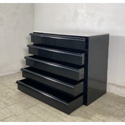 CASSETTIERA Kartell ANNI 70 Simon Fussel MOD 4602 ABS NERO MARMO BIANCO COMÒ