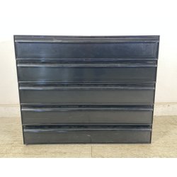 CASSETTIERA Kartell ANNI 70 Simon Fussel MOD 4602 ABS NERO MARMO BIANCO COMÒ