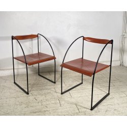 COPPIA SEDIA UFFICIO Francesco Sono per ICF Mod. Patoz ACCIAIO PELLE POLTRONE