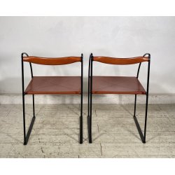 COPPIA SEDIA UFFICIO Francesco Sono per ICF Mod. Patoz ACCIAIO PELLE POLTRONE