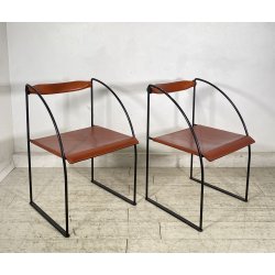 COPPIA SEDIA UFFICIO Francesco Sono per ICF Mod. Patoz ACCIAIO PELLE POLTRONE