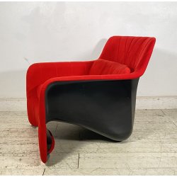 POLTONA DESIGN ANNI 70 Carlo Bartoli PER Arflex MOD Bicia SEDIA SALOTTO ROSSA