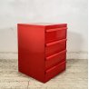 DESIGN COMODINO CASSETTIERA Kartell ANNI 70 Simon Fussel MOD. 4602 ABS ROSSO