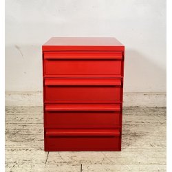 DESIGN COMODINO CASSETTIERA Kartell ANNI 70 Simon Fussel MOD. 4602 ABS ROSSO