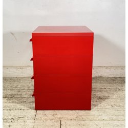 DESIGN COMODINO CASSETTIERA Kartell ANNI 70 Simon Fussel MOD. 4602 ABS ROSSO