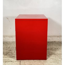 DESIGN COMODINO CASSETTIERA Kartell ANNI 70 Simon Fussel MOD. 4602 ABS ROSSO