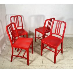 SET 4 SEDIA Emeco & Coca Cola MOD 111 PLASTICA RICICLATA ROSSA ANNI 2000 CHAIR