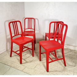 SET 4 SEDIA Emeco & Coca Cola MOD 111 PLASTICA RICICLATA ROSSA ANNI 2000 CHAIR