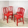SET 4 SEDIA Emeco & Coca Cola MOD 111 PLASTICA RICICLATA ROSSA ANNI 2000 CHAIR