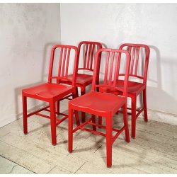 SET 4 SEDIA Emeco & Coca Cola MOD 111 PLASTICA RICICLATA ROSSA ANNI 2000 CHAIR