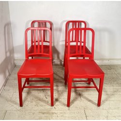 SET 4 SEDIA Emeco & Coca Cola MOD 111 PLASTICA RICICLATA ROSSA ANNI 2000 CHAIR